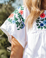 Jakota Cotton Embroidered Babydoll Top