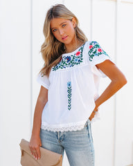 Jakota Cotton Embroidered Babydoll Top