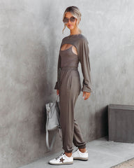 Janelle Pocketed Jogger Pants - Olive