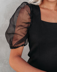 Jasey Organza Sleeve Knit Top