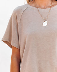 Jaxon Cotton Blend Unfinished Tee - Taupe