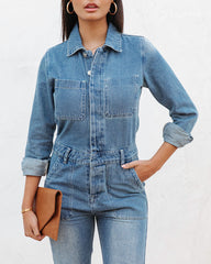 Jenny Pocketed Denim Jumpsuit