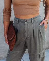 Jillian Tencel Cargo Joggers - Olive