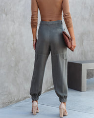 Jillian Tencel Cargo Joggers - Olive