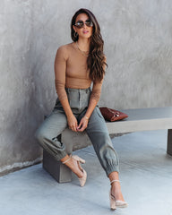 Jillian Tencel Cargo Joggers - Olive