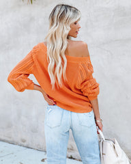 Johanna Cotton Off The Shoulder Sweater - Orange