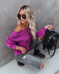 Johanna Cotton Off The Shoulder Sweater - Orchid
