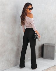 Jones Split Hem Pants-Black