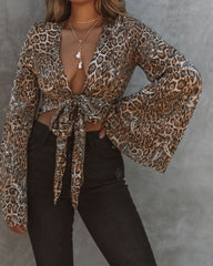 Joshua Mix Print Bell Sleeve Tie Top