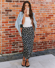 Jossy Floral Satin Midi Skirt