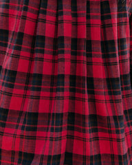 Julien Cotton Plaid Babydoll Top - Spiced Red