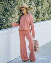 Langley Ribbed High Rise Knit Pants