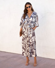 Kai Satin Printed Pocketed Jumpsuit