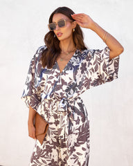 Kai Satin Printed Pocketed Jumpsuit