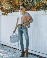 Kairo Colorblock Cable Knit Sweater - Grey Combo