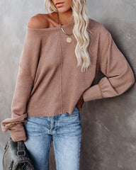 Kaitlynn Billowed Sleeve Knit Top - Latte