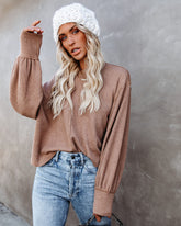 Kaitlynn Billowed Sleeve Knit Top - Latte
