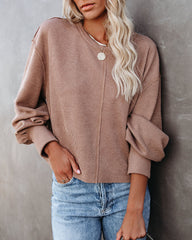 Kaitlynn Billowed Sleeve Knit Top - Latte