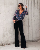 Kate Floral Burnout Velvet Bodysuit