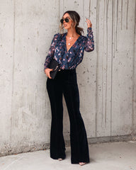 Kate Floral Burnout Velvet Bodysuit