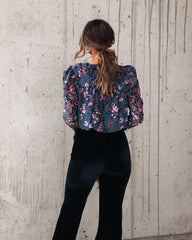 Kate Floral Burnout Velvet Bodysuit