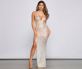 Katharina Formal High Slit Sequin Dress