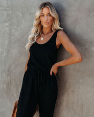 Katya Pocketed Ribbed Knit Jumpsuit