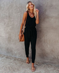 Katya Pocketed Ribbed Knit Jumpsuit