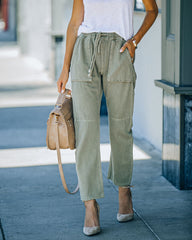 Kava Pocketed Denim Joggers - Olive