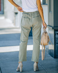 Kava Pocketed Denim Joggers - Olive