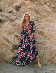 Kaydence Floral Kimono Tie Maxi Dress