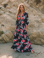 Kaydence Floral Kimono Tie Maxi Dress