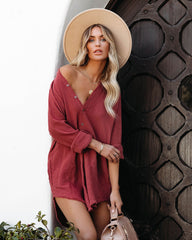 Kennedy Cotton Pocketed Button Down Tunic - Desert Rose