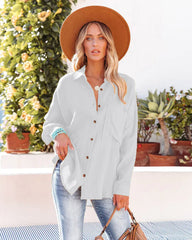 Kennedy Cotton Pocketed Button Down Tunic - Wheat