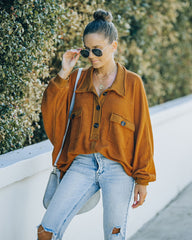 Kiandra Cotton French Terry Henley Top - Camel