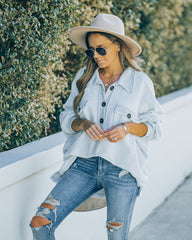 Kiandra Cotton French Terry Henley Top - Heather Grey