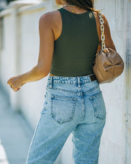 Kiki Knit Crop Top - Moss