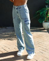 Kimberly High Waisted Wide Leg Cargo Jeans