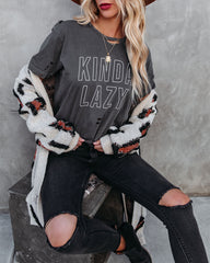 Kinda Lazy Distressed Cotton Tee