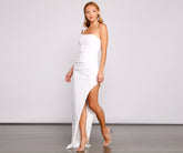Kinsley One-Shoulder High-Slit Dress