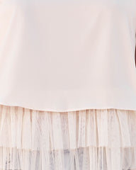 Kinsley Tiered Tulle Crop Top - Vintage Cream