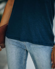 Kinsley V-Neck Pocket Tee - Uniform Blue