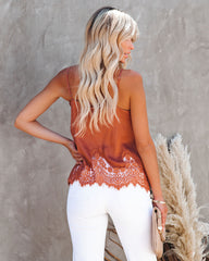 Kiss Kiss Lace Cami Tank - Ginger
