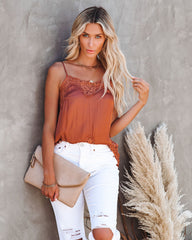Kiss Kiss Lace Cami Tank - Ginger