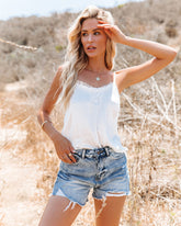 Kiss Kiss Lace Cami Tank - White