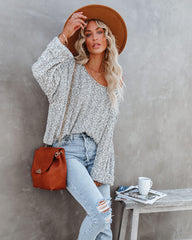 Kye Cotton Blend Knit Sweater - Speckled Black