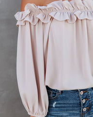 Lalette Off The Shoulder Ruffle Blouse - Ecru