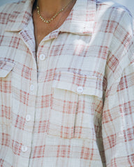Lamar Cotton Plaid Button Down Top