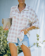 Lamar Cotton Plaid Button Down Top