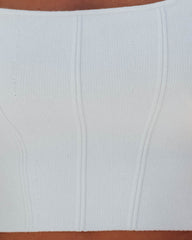 Lara Square Neck Knit Crop Top - Ivory